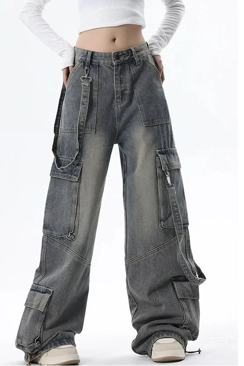 Extreme Wide-Leg Cargo Jeans