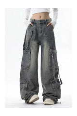 Extreme Wide-Leg Cargo Jeans