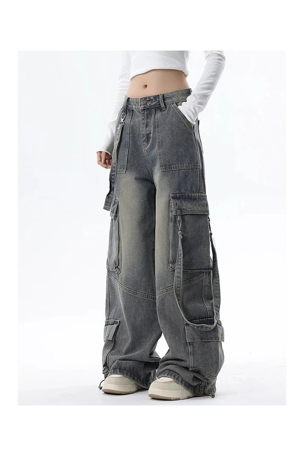 Extreme Wide-Leg Cargo Jeans