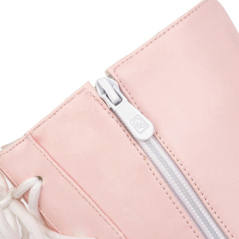 Japanese Fashion Kawaii Pink Bows Boots High heel Boots SS2217