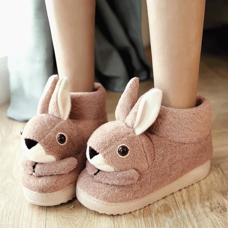 4 Colors Kawaii Animal Fleece Shoes