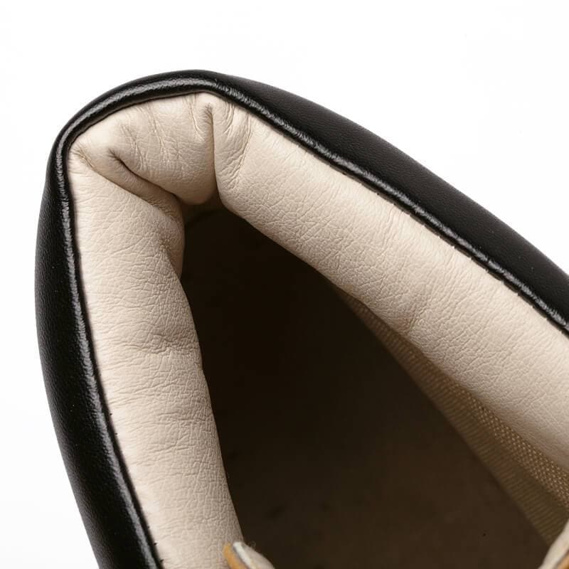Black/Brown/White/Gray Square Heels Lace-up Platform Boots