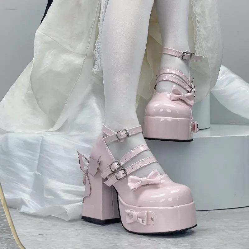 Butterflies Dance Lolita High Pump Shoes MK19365