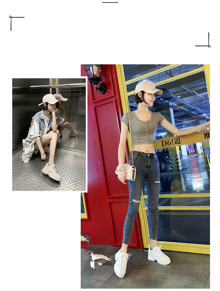 Faux-Leather  Platform Sneakers