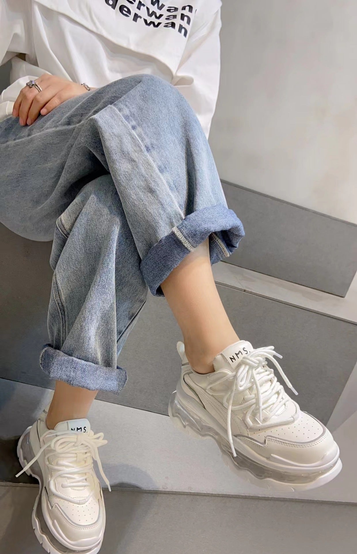 White/Blue/Green Sports Shoes