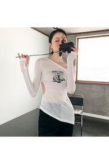 Fairy Irregular Long Sleeve Slim T-shirt