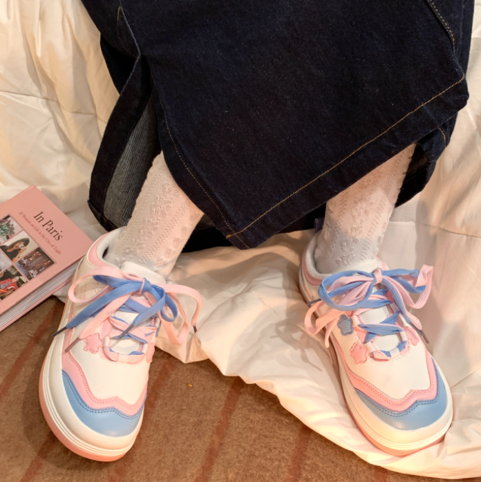 Blue Pink Casual Sneakers