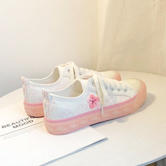 Floral Embroidered Canvas Pink/Purple Shoes BE787