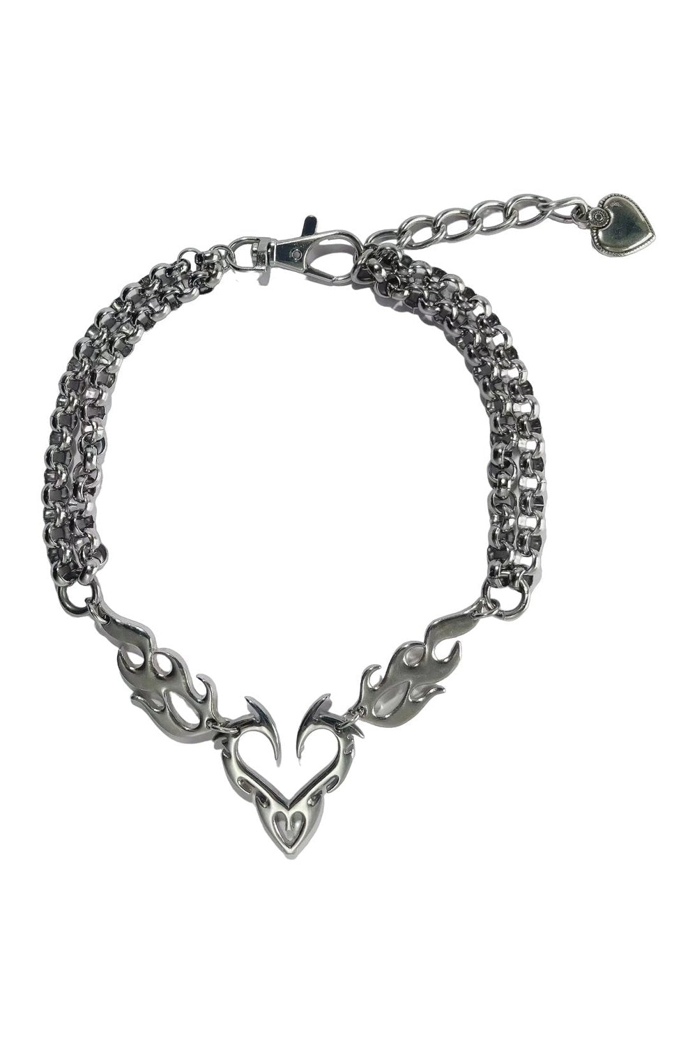 Colliers Punk Coeur Flamme