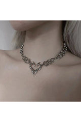 Colliers Punk Coeur Flamme