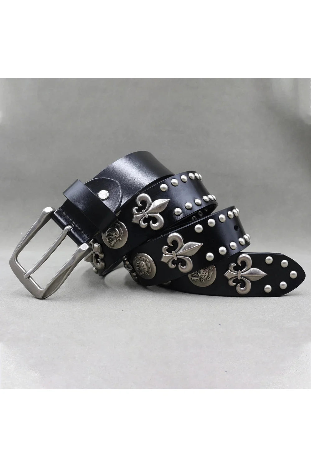 Fleur-de-Lis Studded Gothic Belt