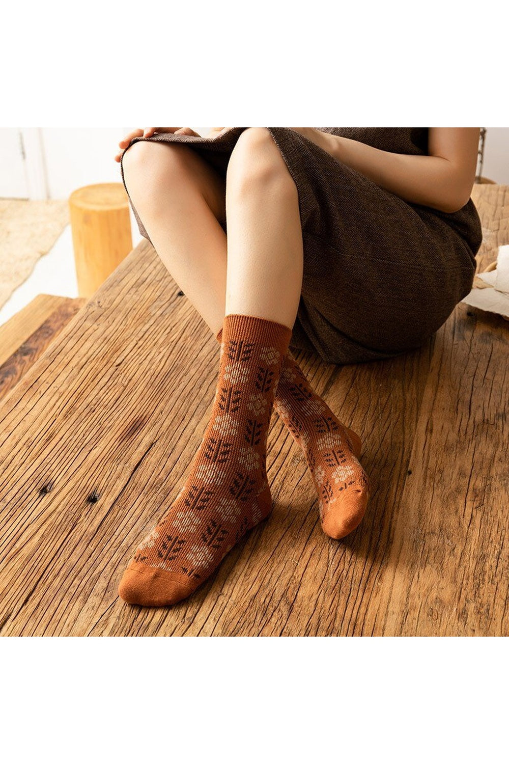 Floral Cotton Retro Cute Socks