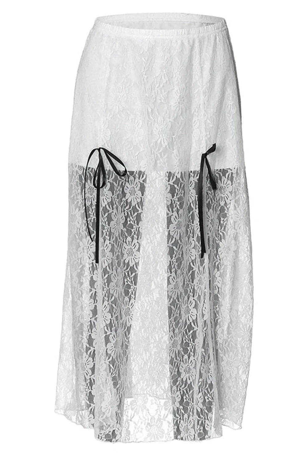 Floral Lace Mesh Long Skirt