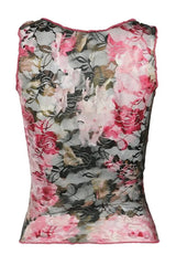 Floral Mesh Wrap Tank Top