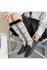 Floral Print Kawaii Knee Socks