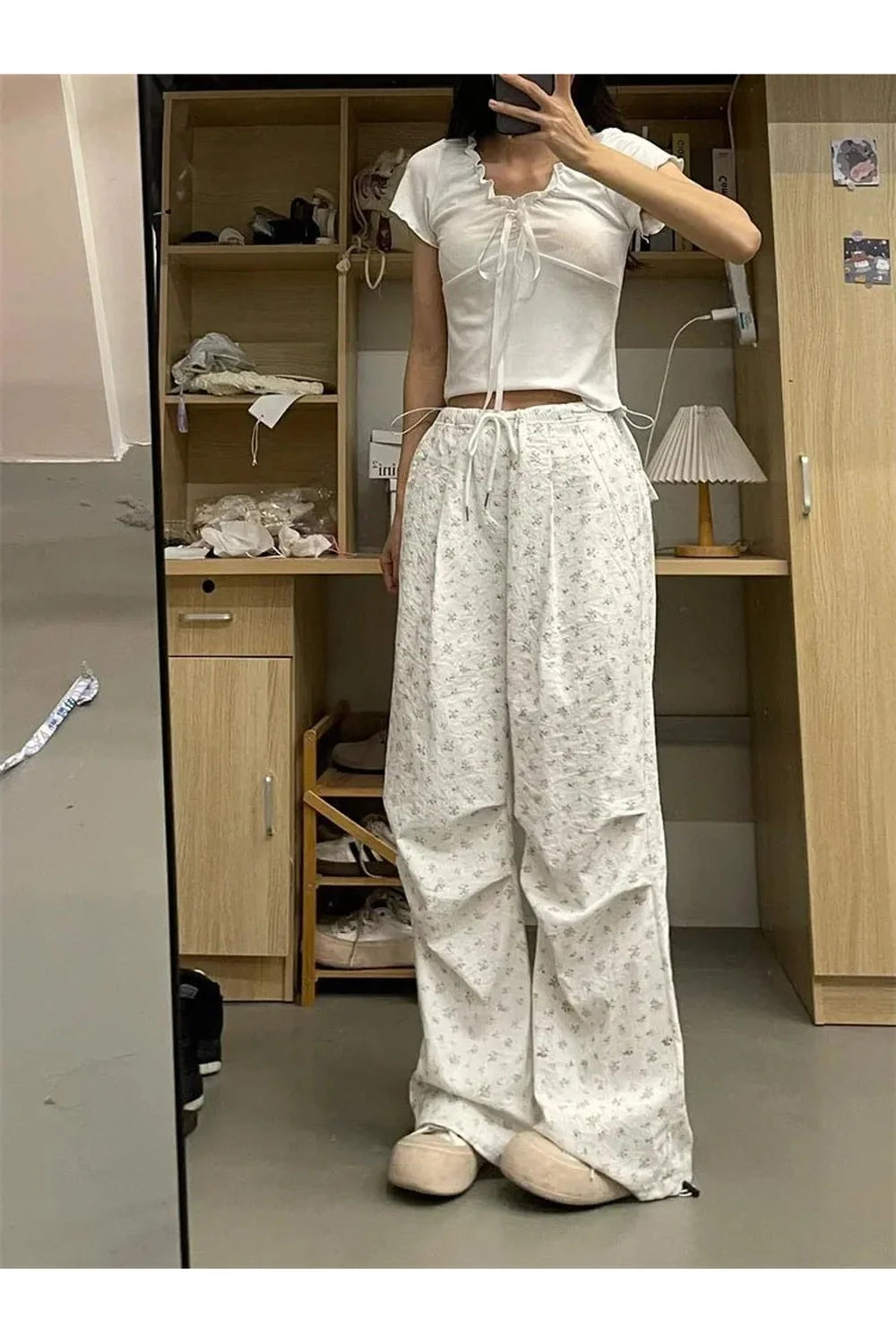 Floral Serenity Wide-Leg Pants