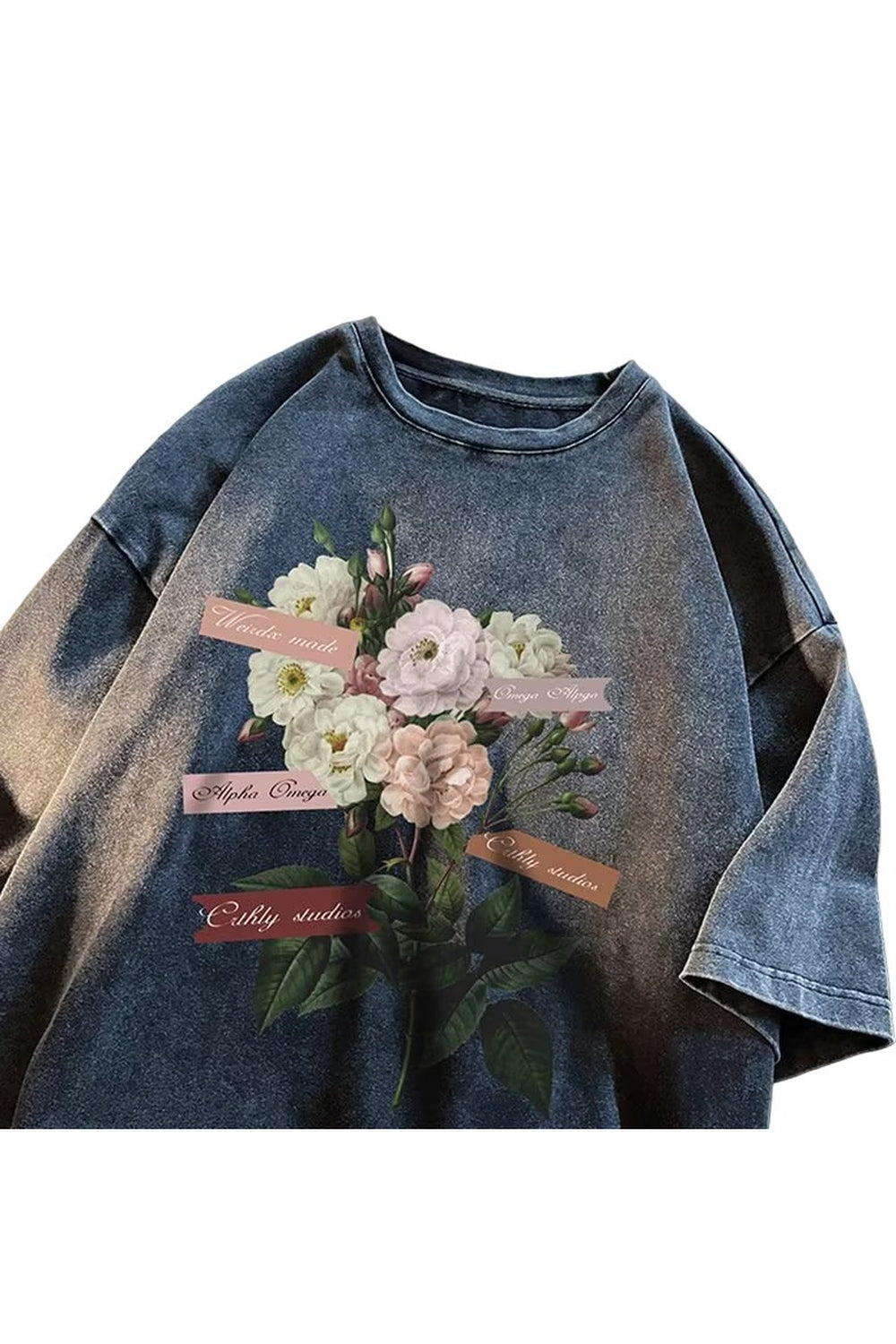 Floral Washed Cotton Oversized T-shirt