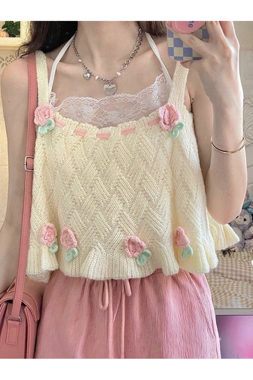 Flower Embroidery Tank Top