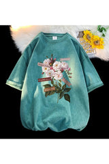 Flowers Gothic Cotton T-shirt