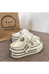 Frayed Canvas Platform Sneakers