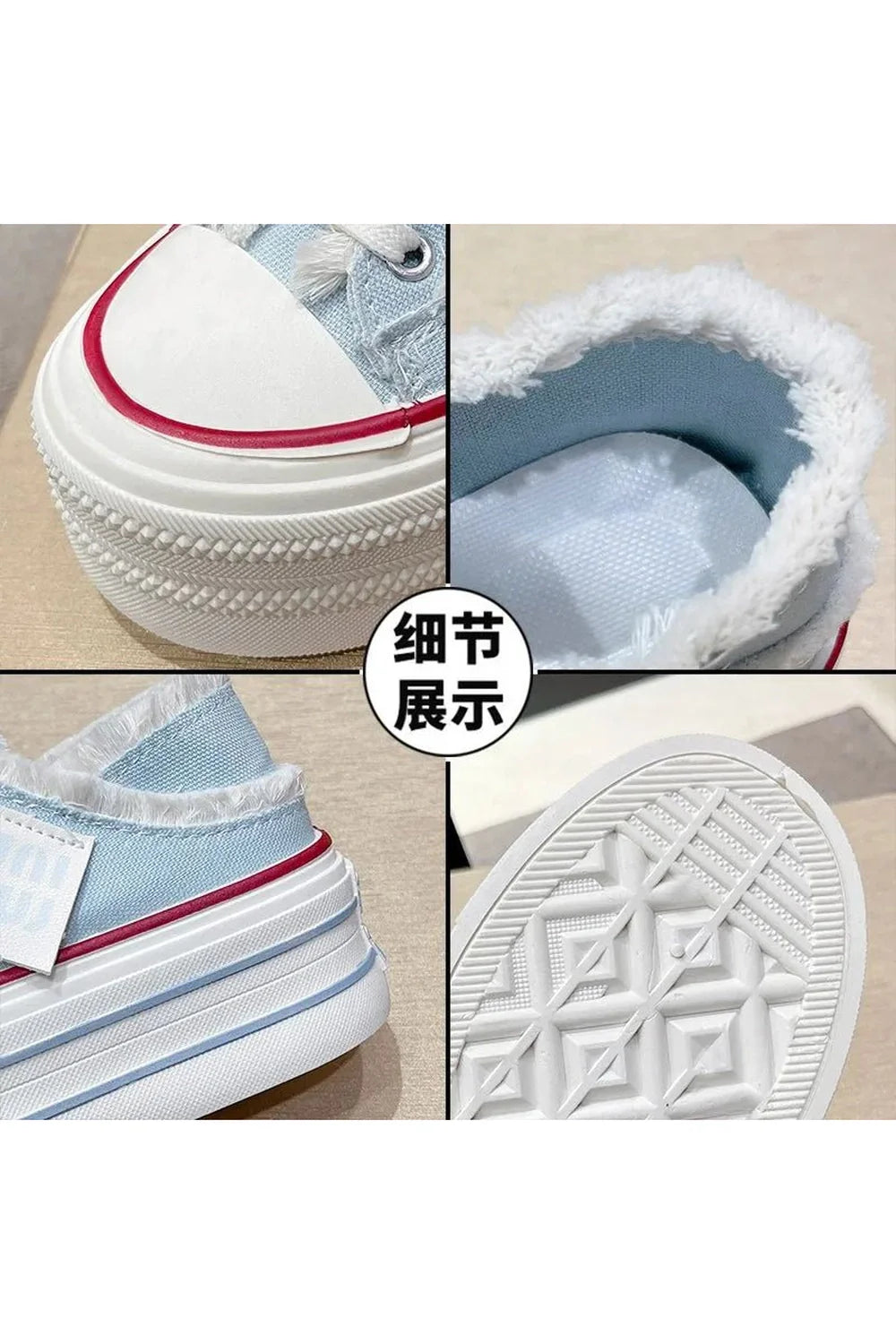 Frayed Canvas Platform Sneakers