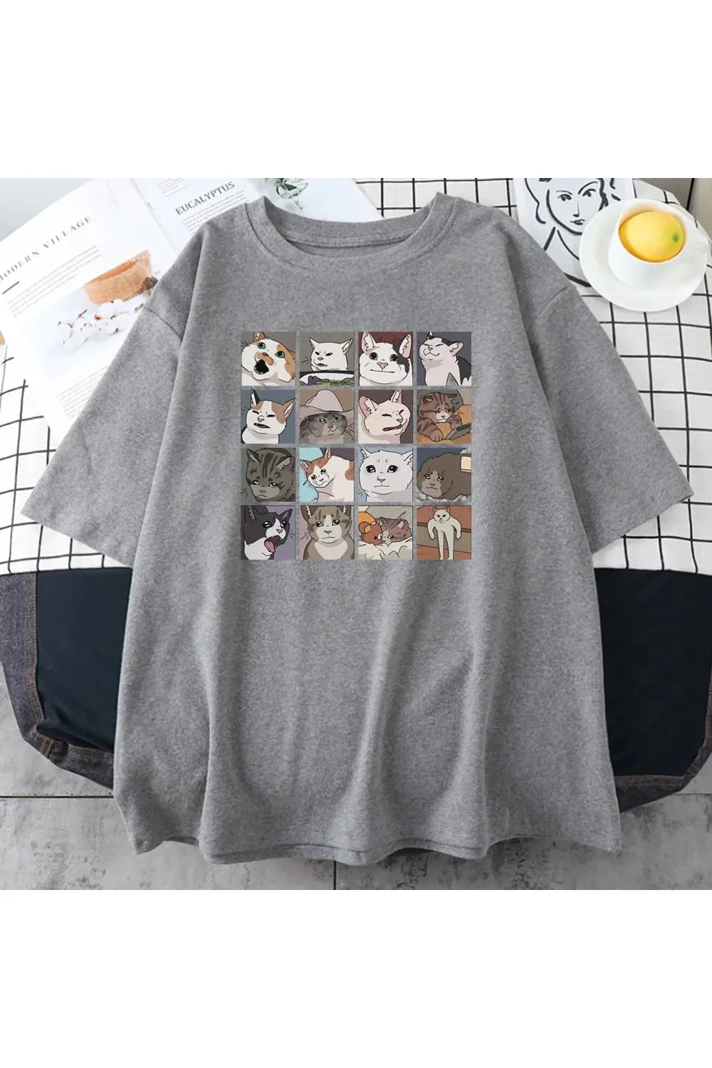 Funny Cat Meme Oversize T-Shirt