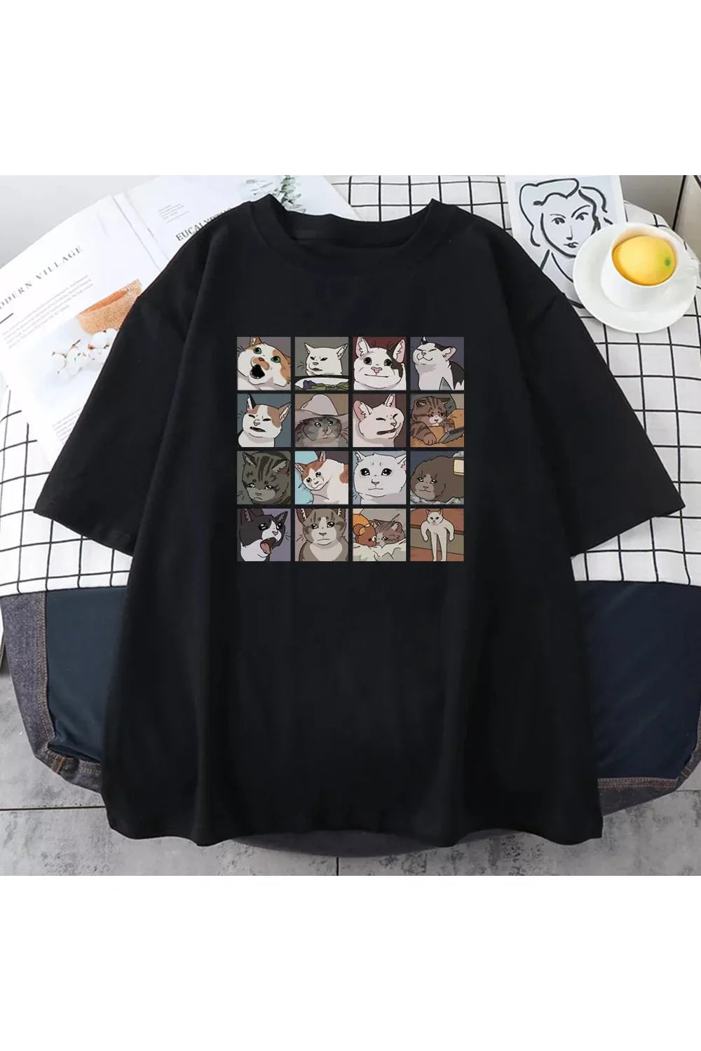 Funny Cat Meme Oversize T-Shirt