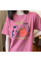 Funny Cat Print T-shirt