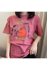 Funny Cat Print T-shirt