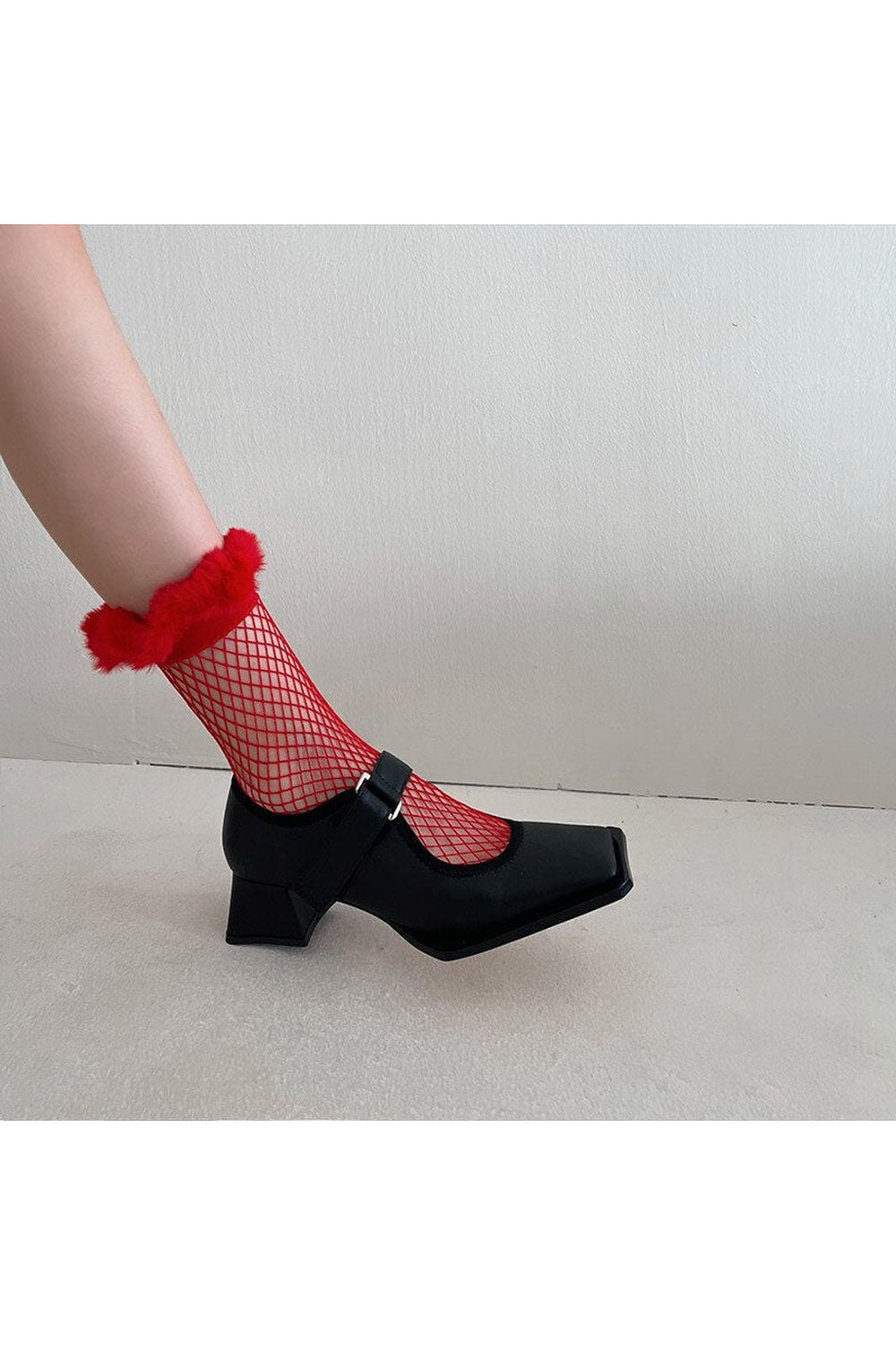 Furry Fishnet Party Socks