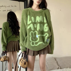 Fuzzy Bear Graphic Sweater