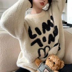 Fuzzy Bear Graphic Sweater