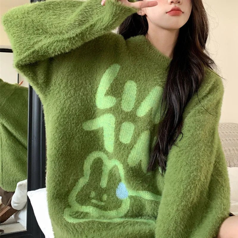 Fuzzy Bear Graphic Sweater