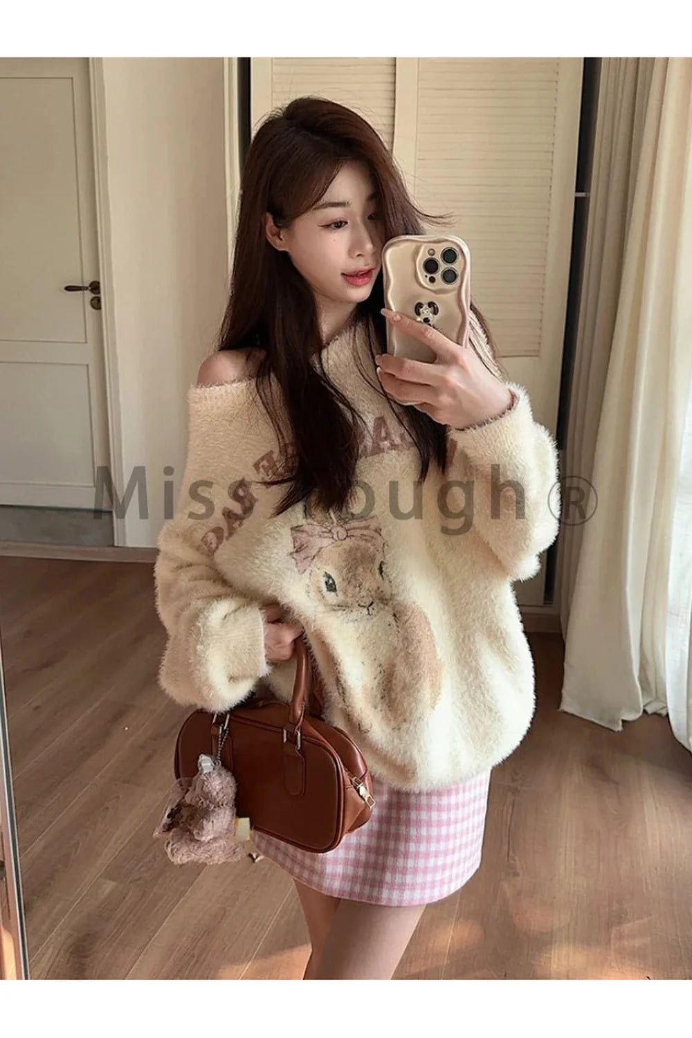 Fall Fuzzy Bunny Sweetheart Sweater