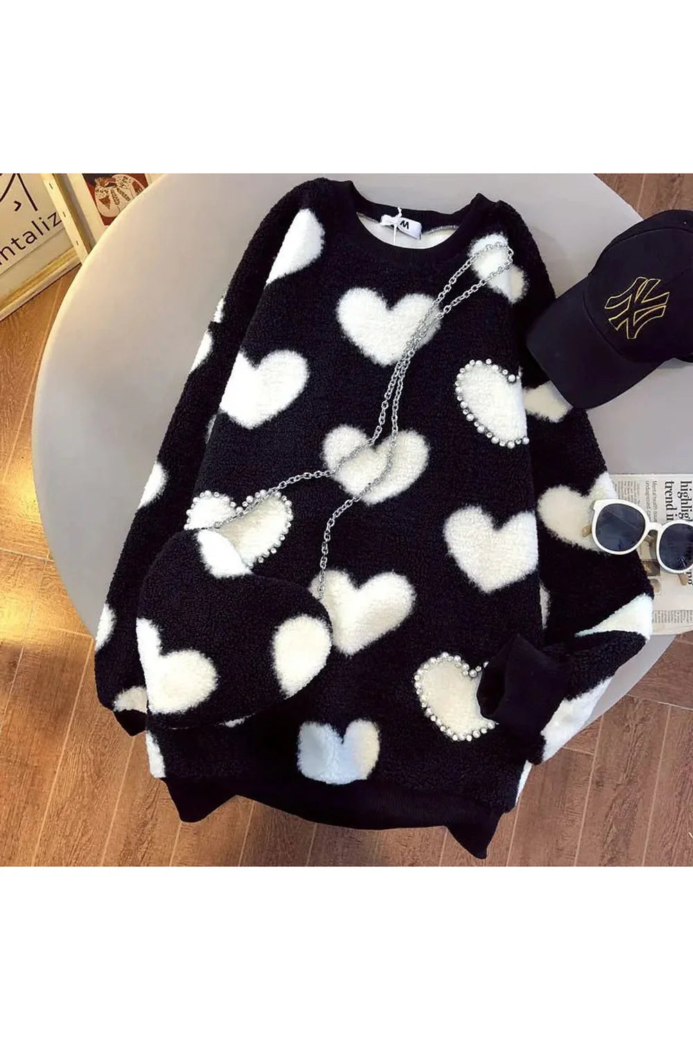 Fall Fuzzy Heartfelt Love Sweater