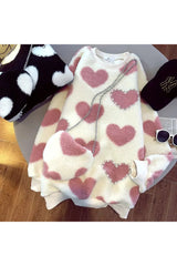 Fall Fuzzy Heartfelt Love Sweater