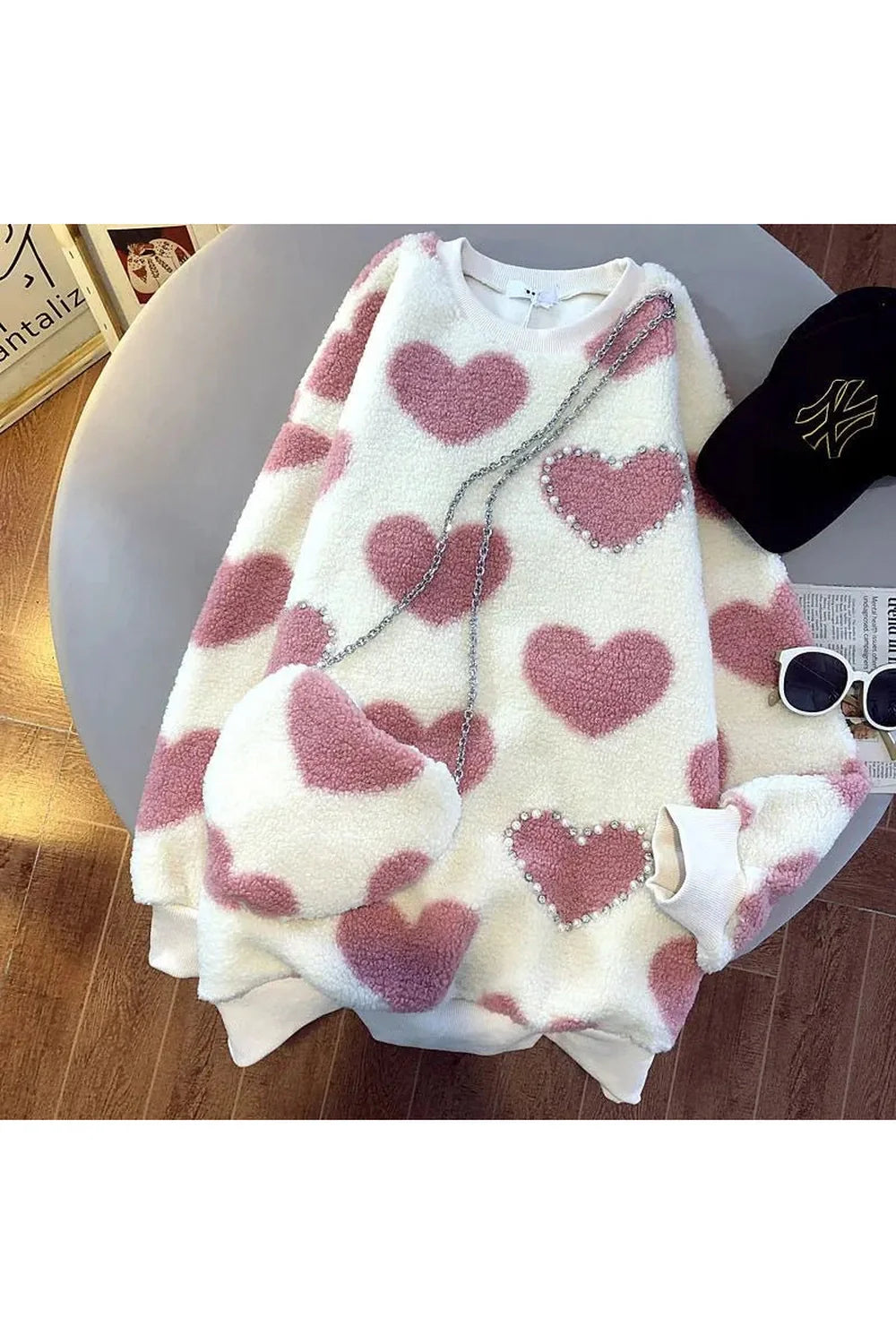 Fall Fuzzy Heartfelt Love Sweater