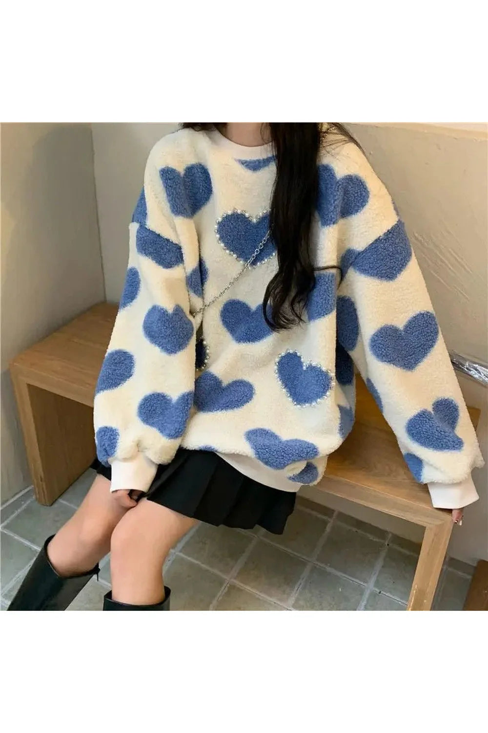 Fall Fuzzy Heartfelt Love Sweater