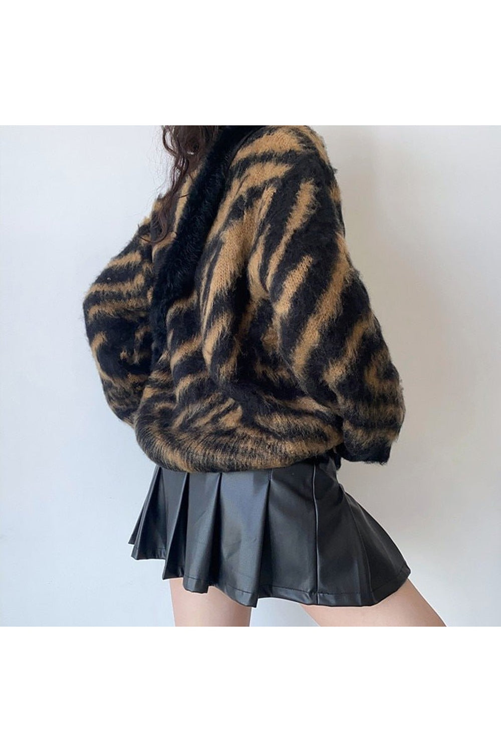 Fall Fuzzy Leopard Fleece Cardigan