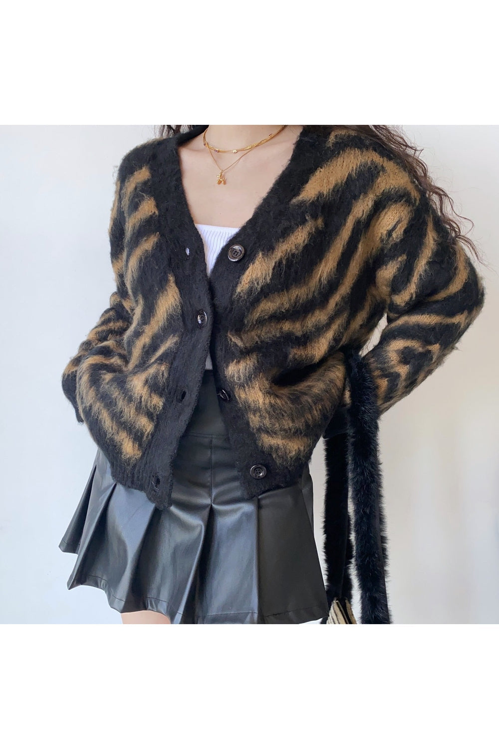 Fall Fuzzy Leopard Fleece Cardigan