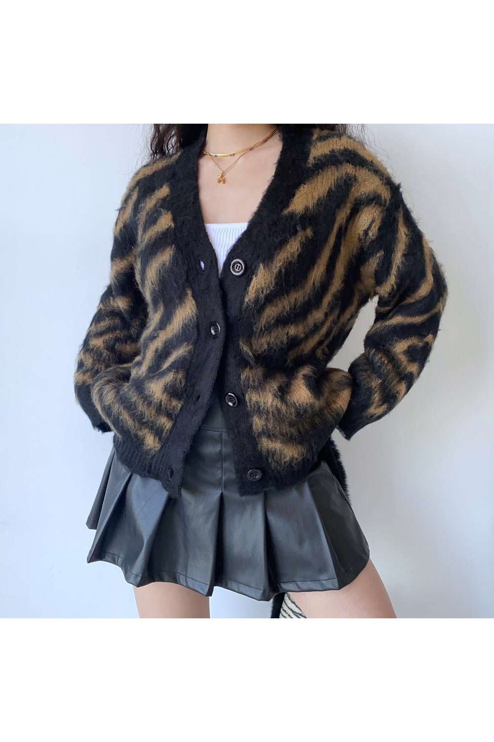 Fall Fuzzy Leopard Fleece Cardigan