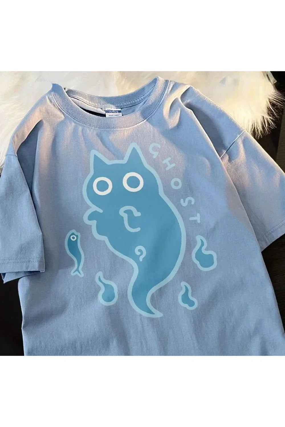 Ghost Cat Cotton T-shirt