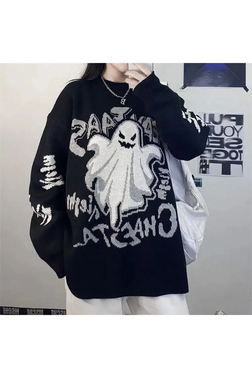 Ghostly Graffiti Knit Sweater