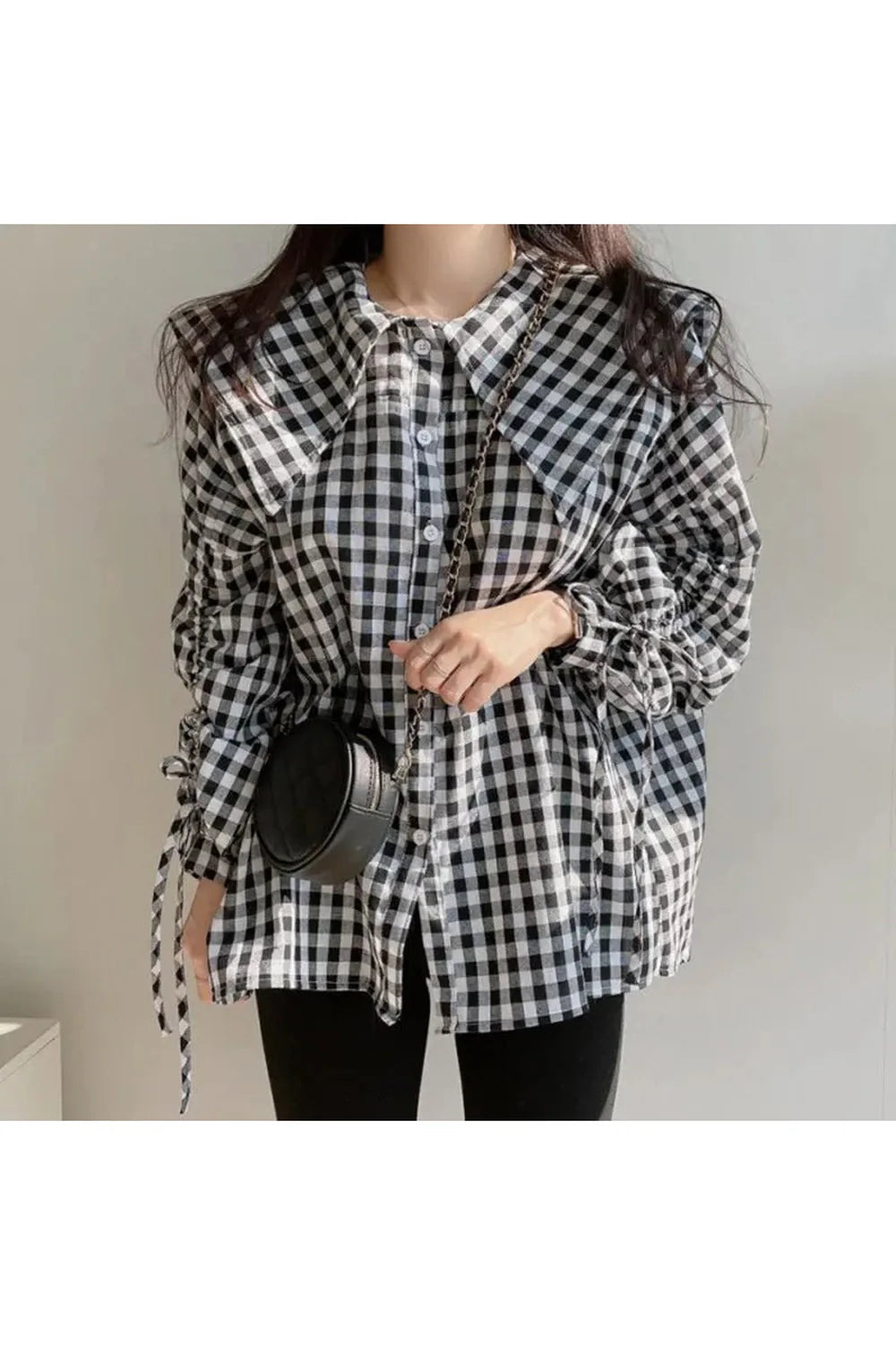 Gingham Charm Button-Up Blouse