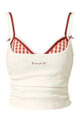 Gingham Peekaboo Cami Top