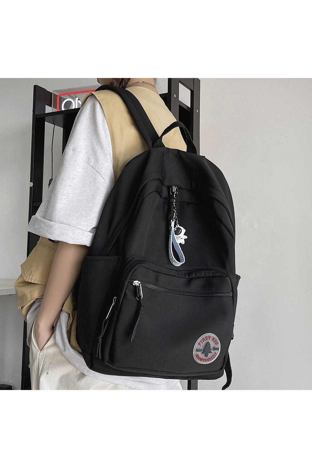 Girl Solid Color School Bag  Backpack