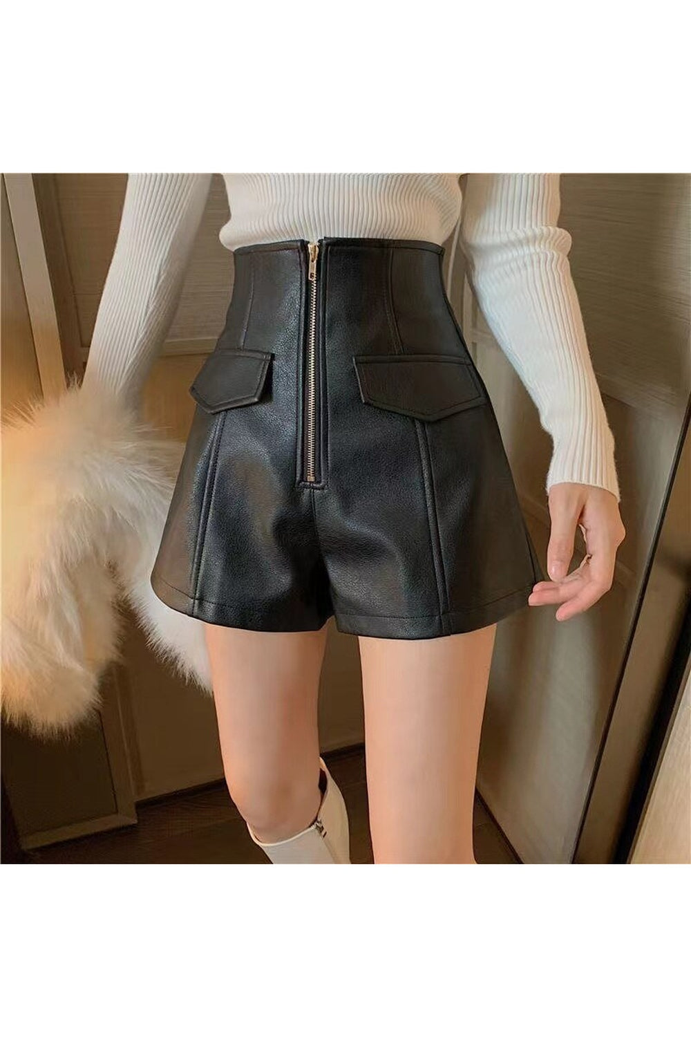 Girls PU Shorts