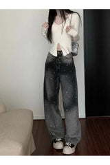 Fall Glitter Dot Grunge Jeans