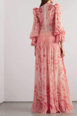 Gloria Paisley Printed Ruffled Maxi Dress-Sunfere