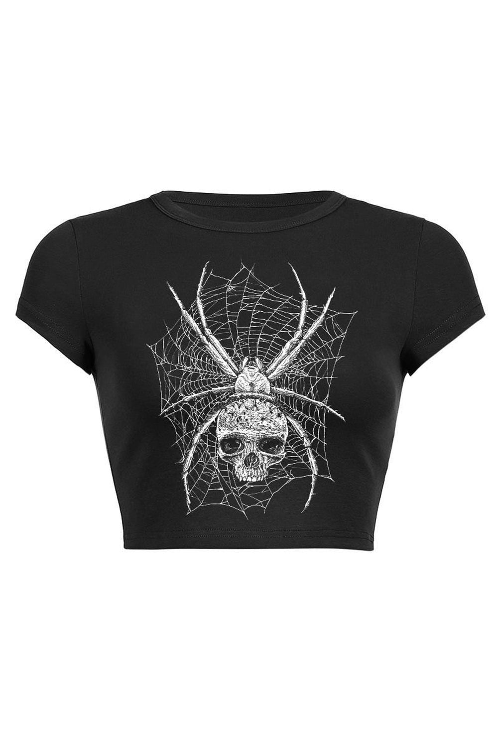 Goth Dark Punk Skull Print Crop Top